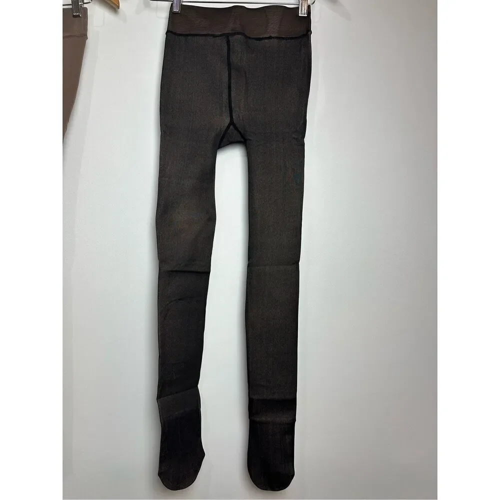 Black Sheer Fleece lined tights